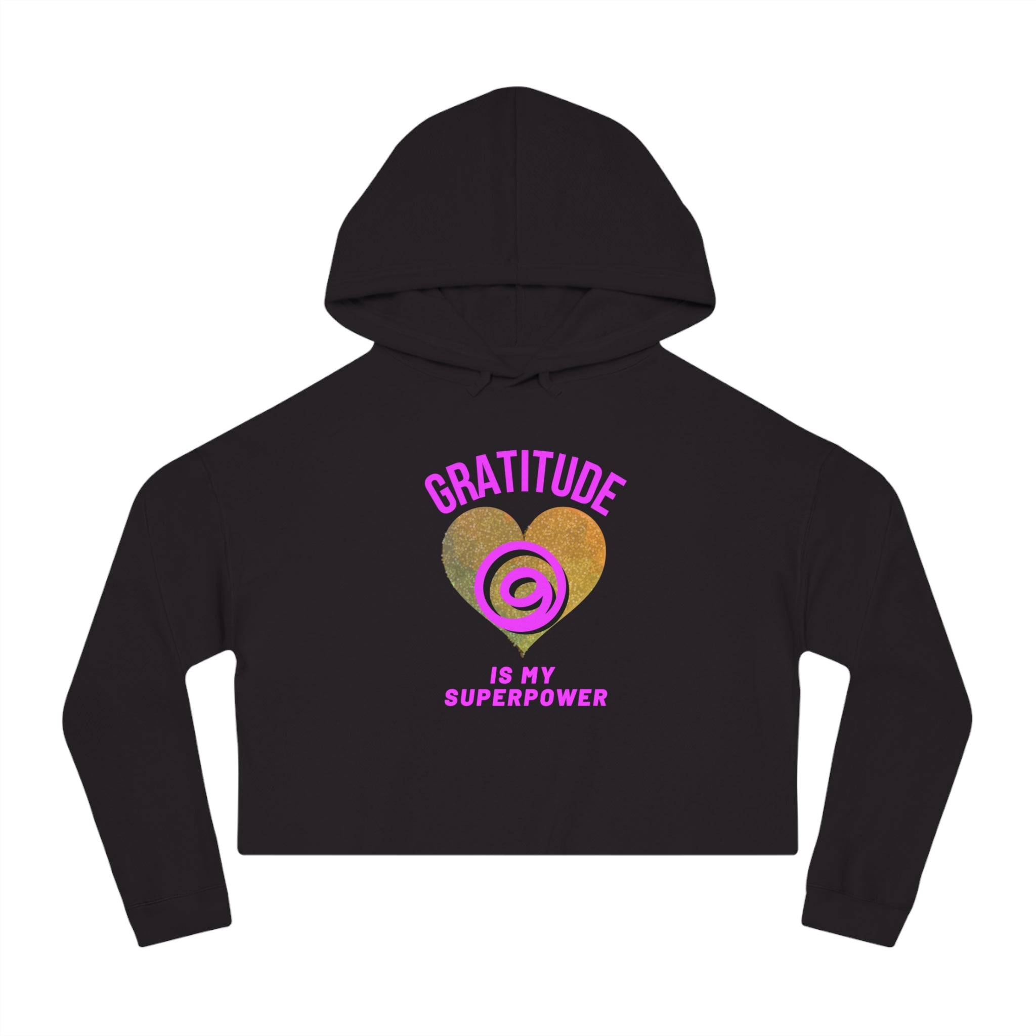 Gratitude Is My Superpower Cropped Hooded Sweatshirt