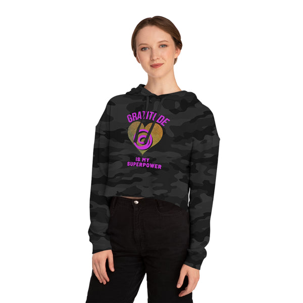 Gratitude Is My Superpower Cropped Hooded Sweatshirt