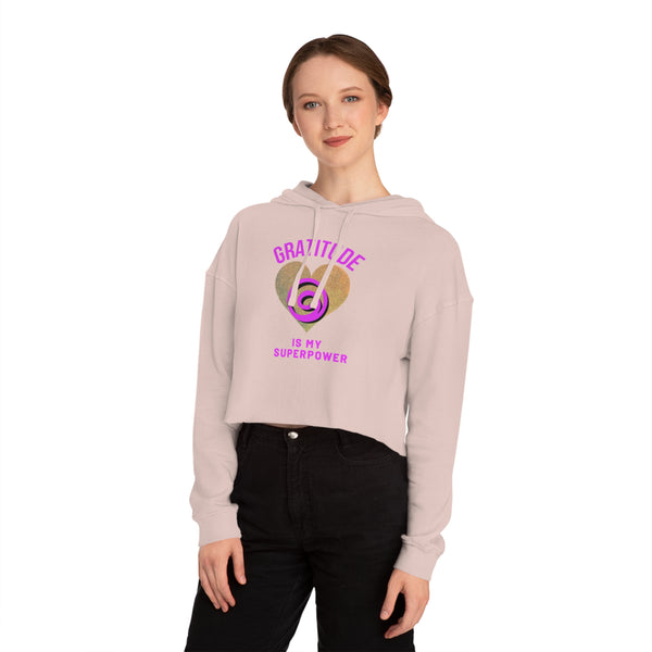 Gratitude Is My Superpower Cropped Hooded Sweatshirt