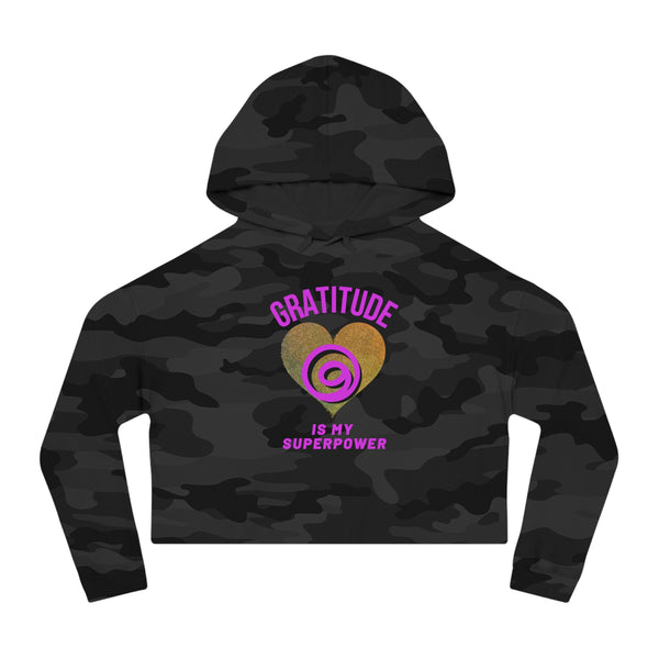 Gratitude Is My Superpower Cropped Hooded Sweatshirt