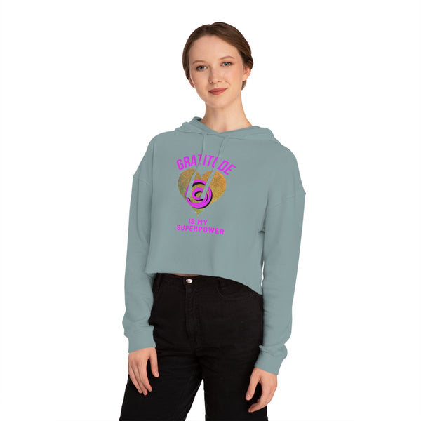 Gratitude Is My Superpower Cropped Hooded Sweatshirt