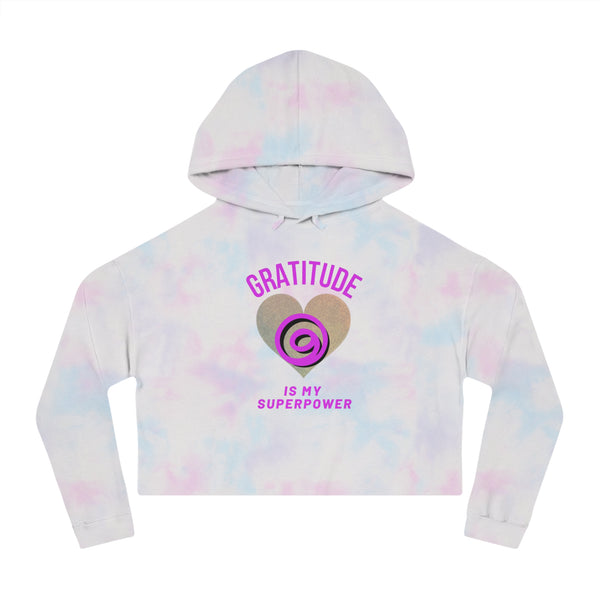 Gratitude Is My Superpower Cropped Hooded Sweatshirt