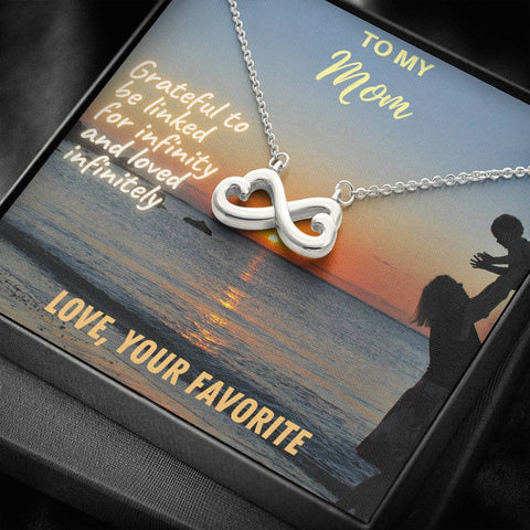 To My Mom — Infinity Hearts Necklace Sunset