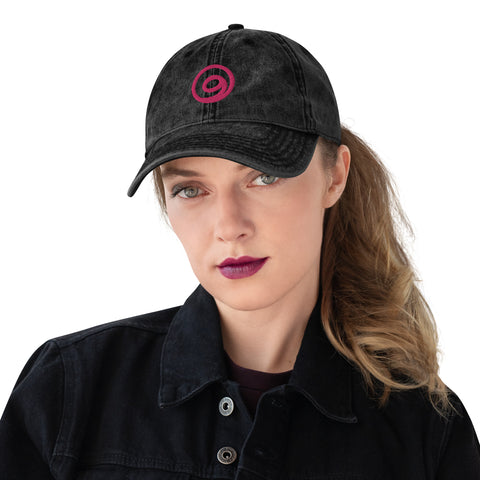 Gratitude Symbol Vintage Cotton Twill Cap — pink