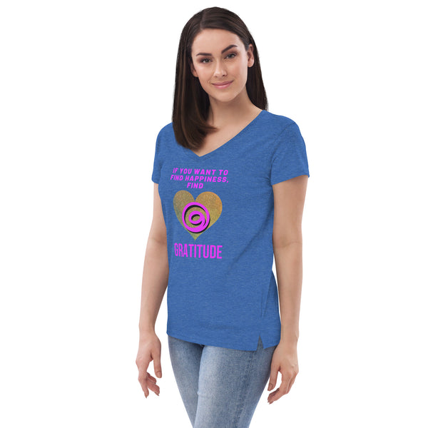 Find Gratitude Women’s Recycled V-Neck T-Shirt